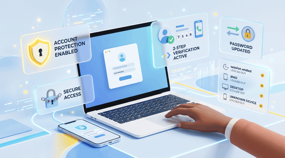 Secure hacked account and passwords